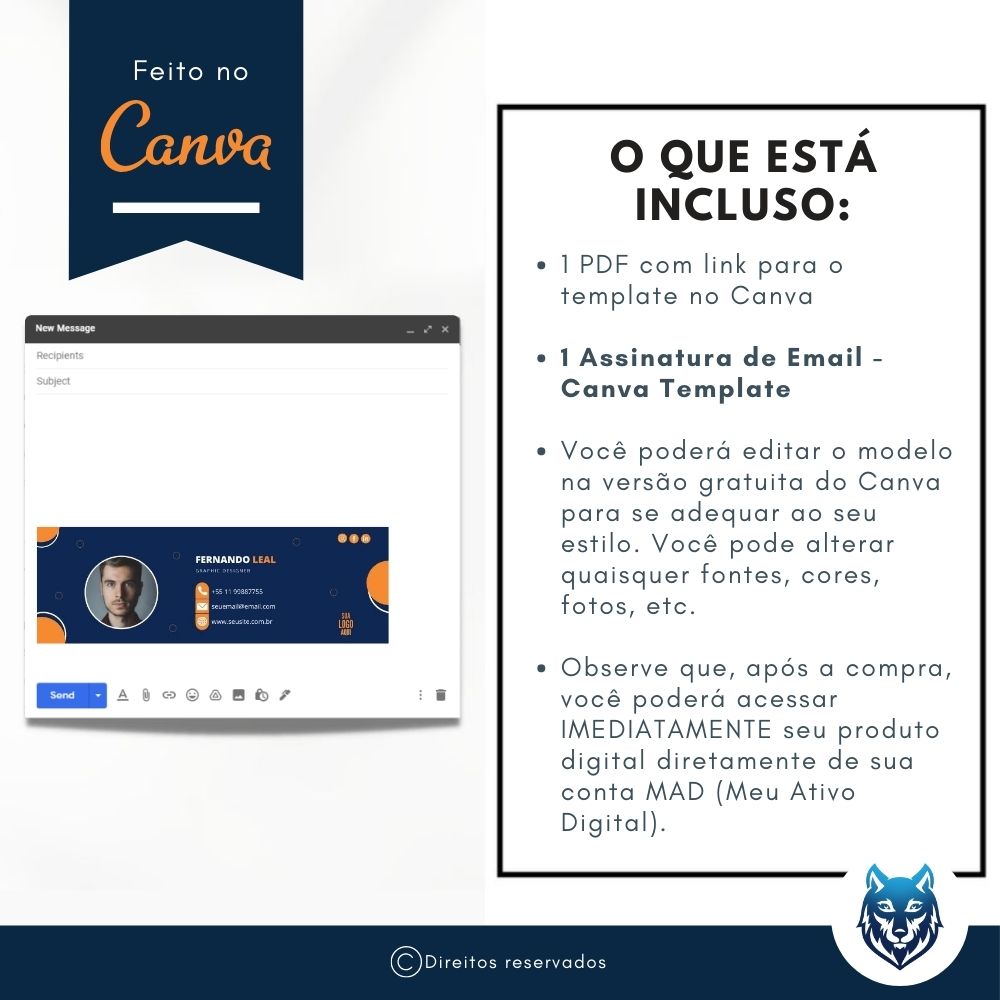 Assinatura De Email Editável Gradiente Azul E Laranja Moderno Template Para Negócios Canva 7580